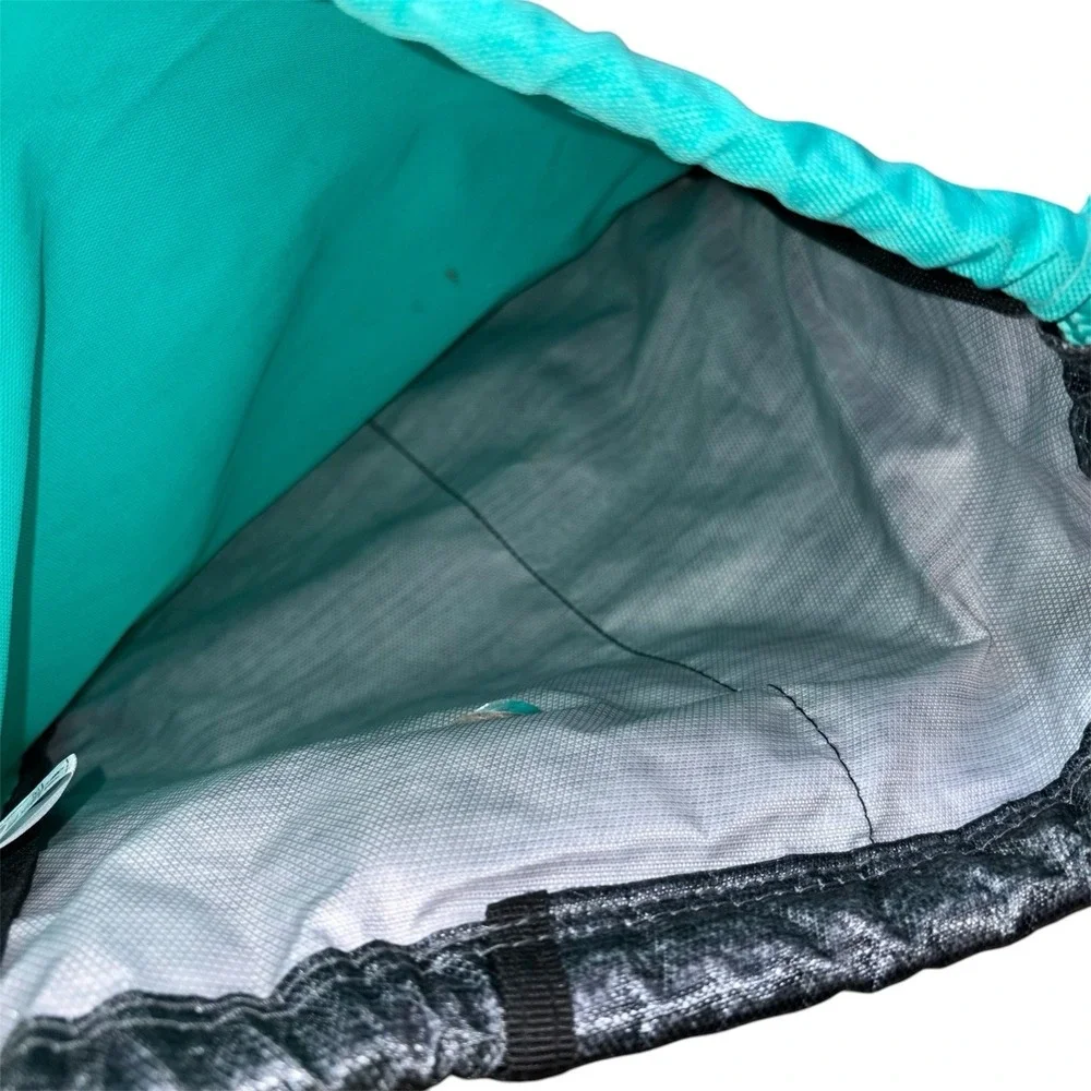 Adidas Drawstring Bag with Pockets Gray and Teal - Picture 9 of 9